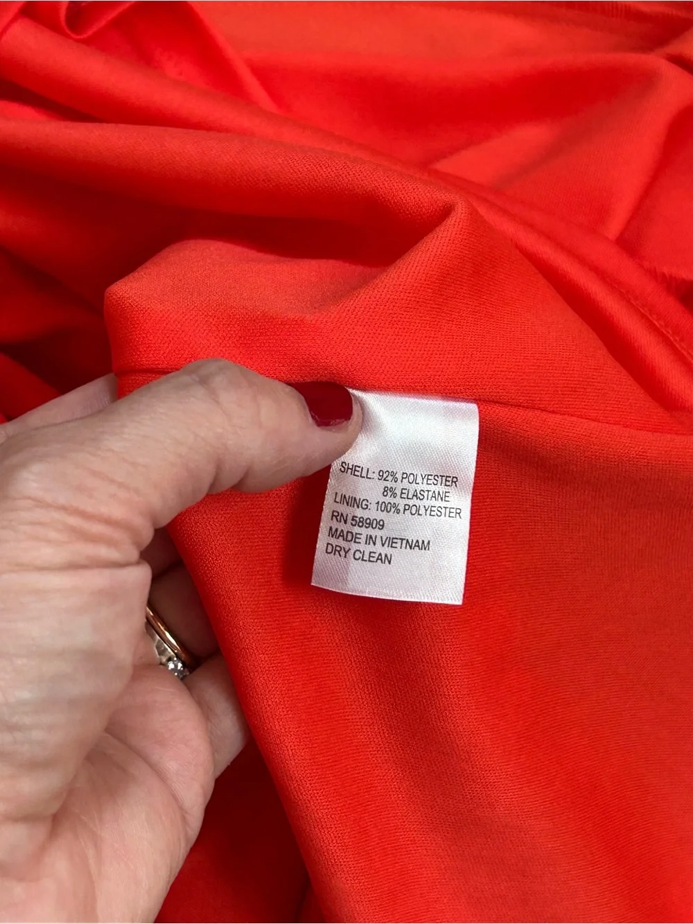 Preston & York Vibrant Orange Red Sleeveless Dress with Ruffle Hem, 6 - Picture 5 of 5
